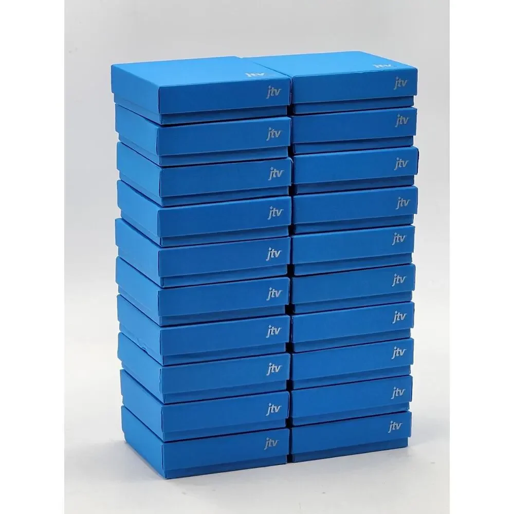 Lot Of 20 Empty Jewelry Boxes Cardboard Blue JTV logo FAST SHIPPING